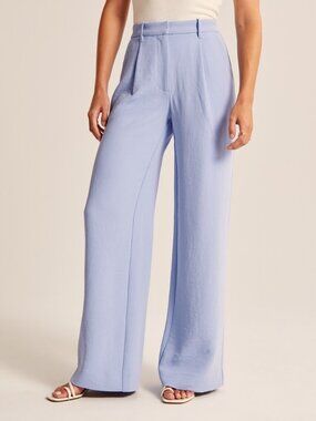 NWOT Abercrombie & Fitch Tailored Ultra Wide Leg Periwinkle Blue Pants, 27 S